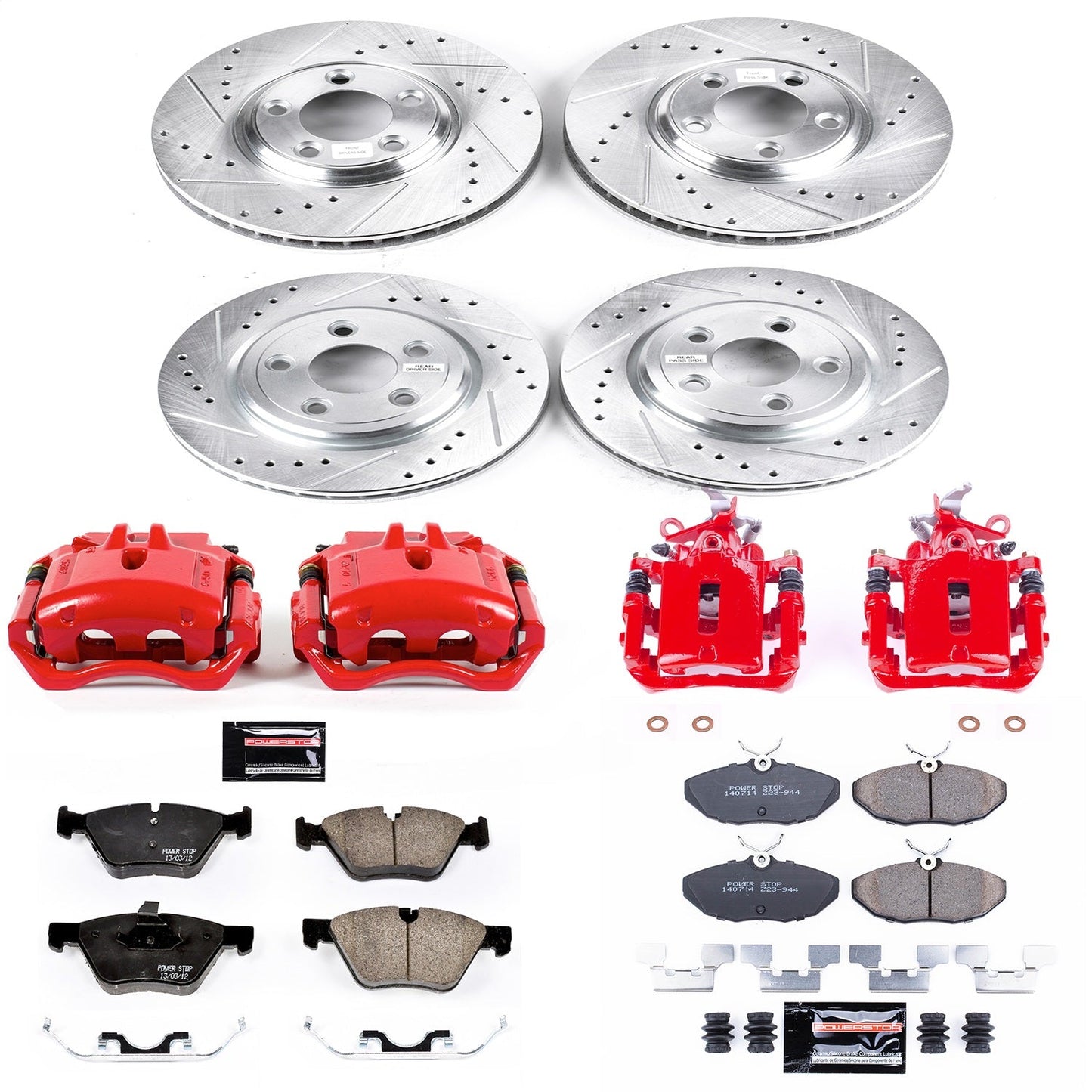 PowerStop Front & Rear Z23 Evolution Sport Brake Kit w/ Calipers | Jaguar S-Type (2005) (KC5506)