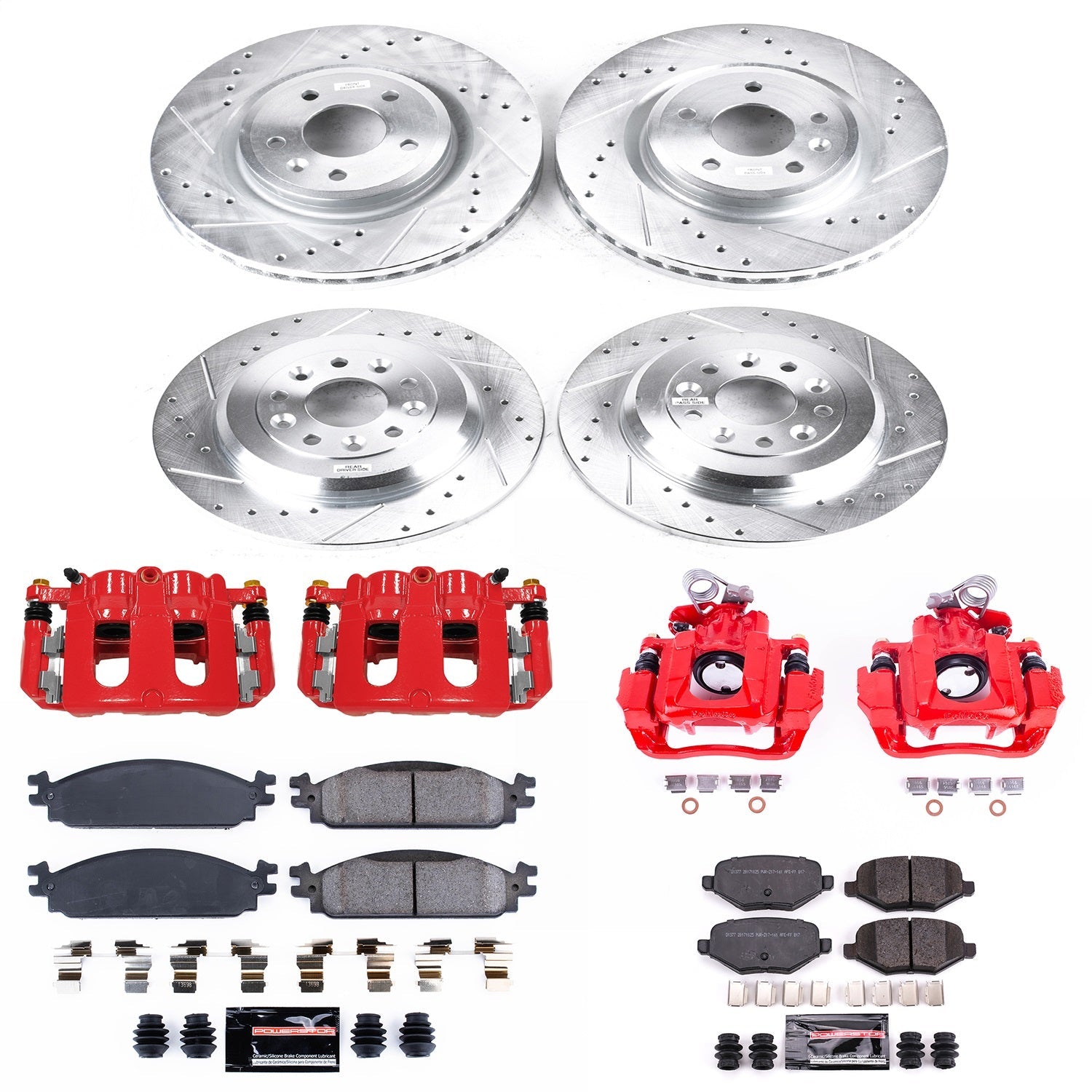 PowerStop Front & Rear Z23 Evolution Sport Brake Kit w/ Calipers | Ford Flex (09) (KC5510)