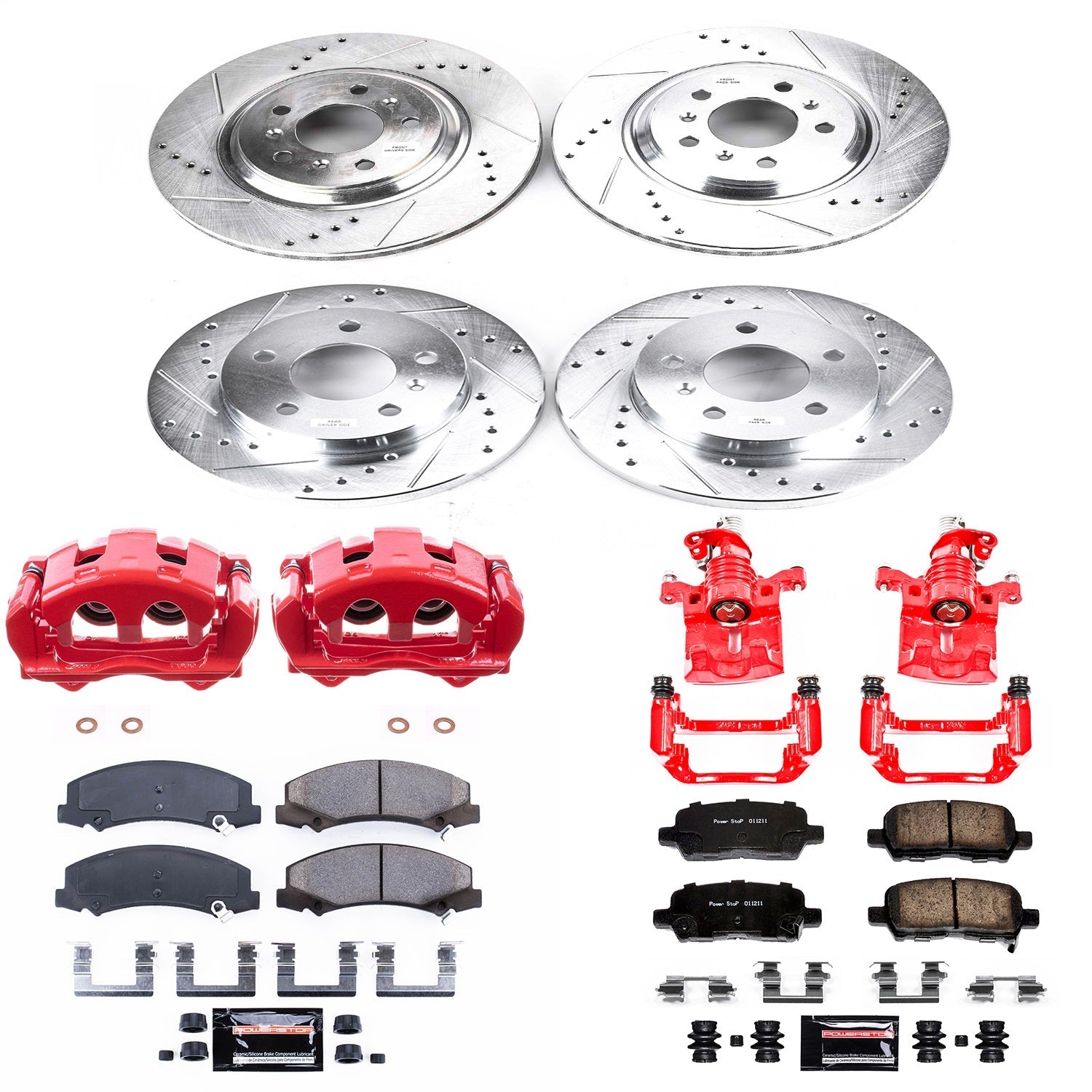 PowerStop Front & Rear Z23 Evolution Sport Brake Kit w/ Calipers | Chevrolet Impala (2012–2013) (KC5514)