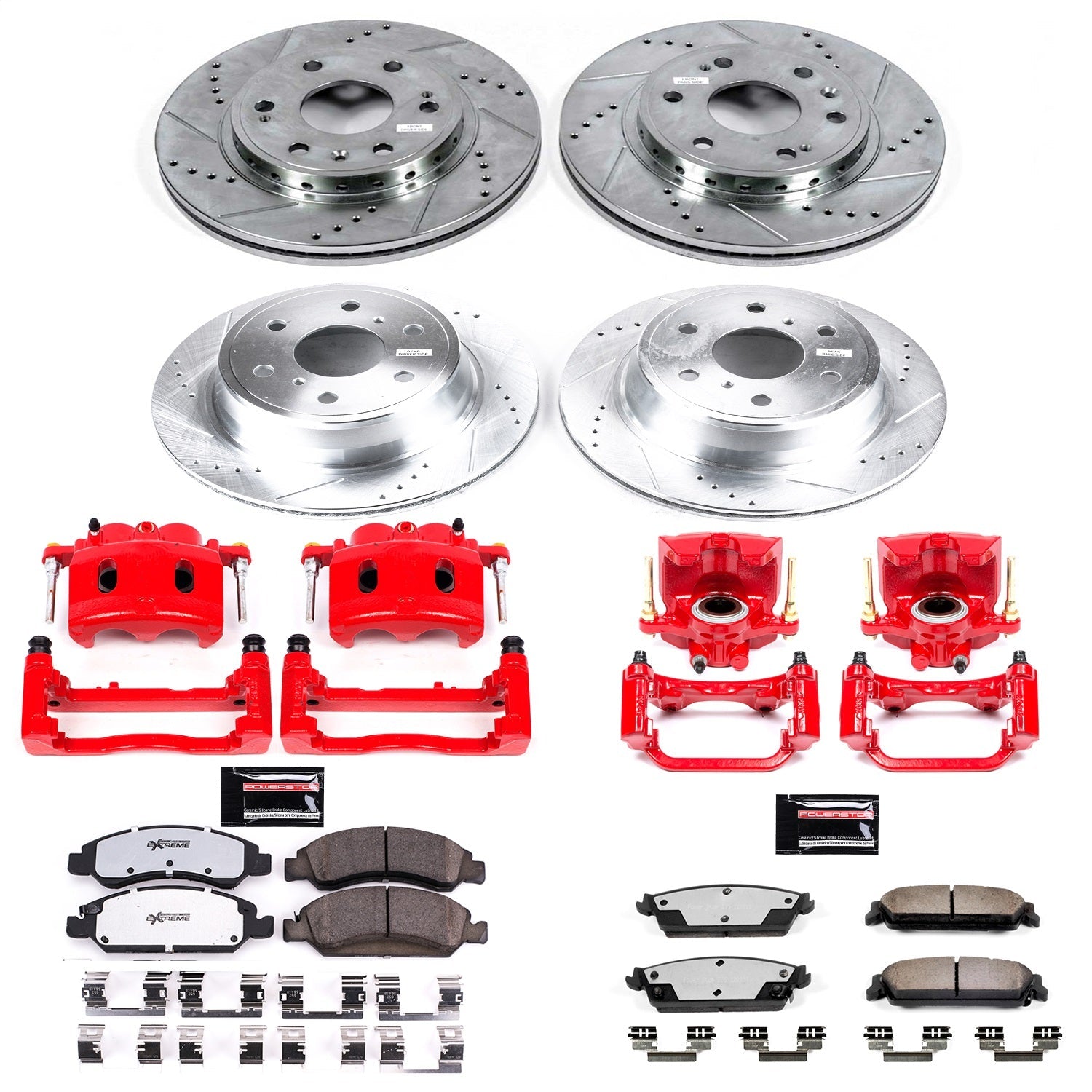 PowerStop Front and Rear Z36 Truck & Tow Kit w/ Calipers | Chevrolet Tahoe (2008–2014) (KC5520-36)