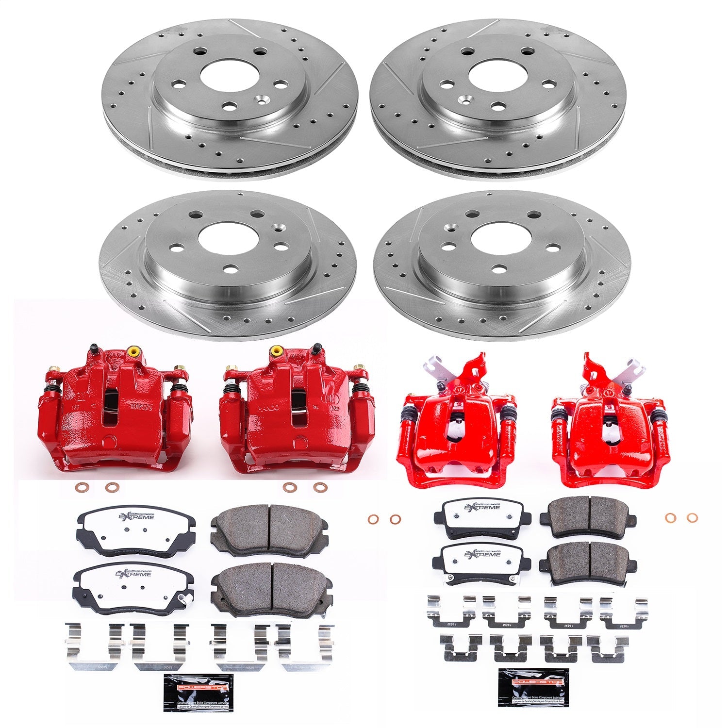 PowerStop Front & Rear Z26 Street Warrior Brake Kit w/ Calipers | Buick LaCrosse (2012–2016) (KC5523-26)
