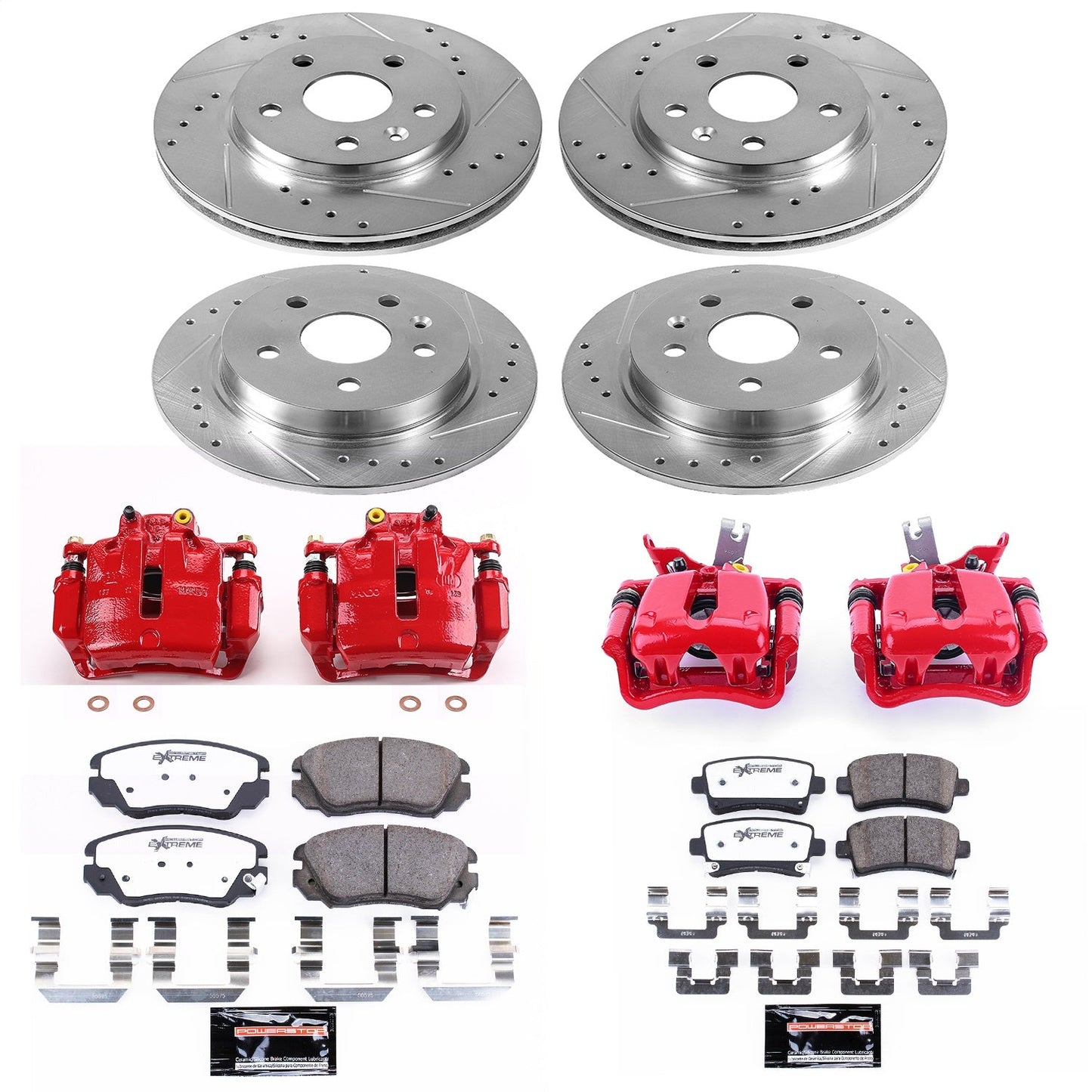 PowerStop Front & Rear Z26 Street Warrior Brake Kit w/ Calipers | Chevrolet Malibu (14-15) (KC5523A-26)