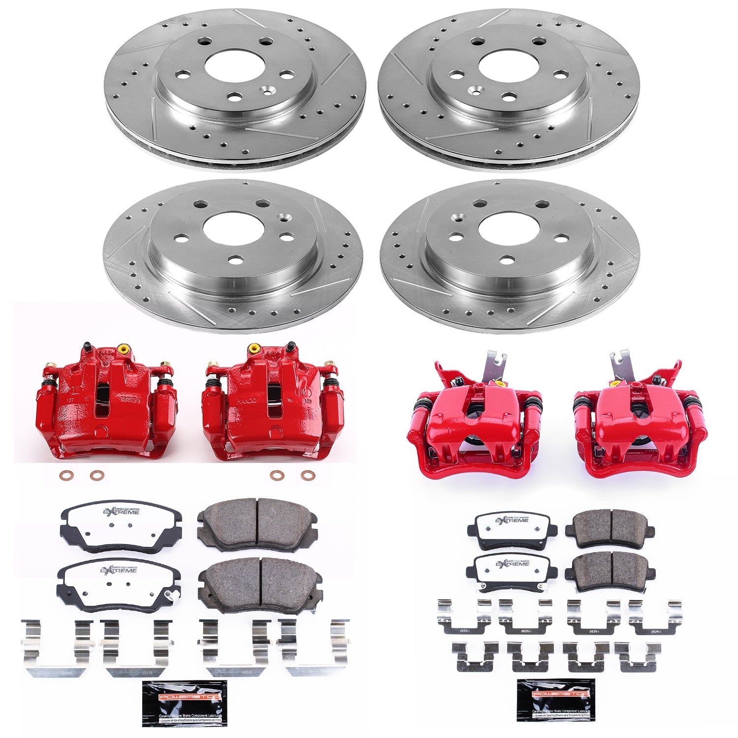 PowerStop Front & Rear Z26 Street Warrior Brake Kit w/ Calipers | Chevrolet Malibu (14-15) (KC5523A-26)