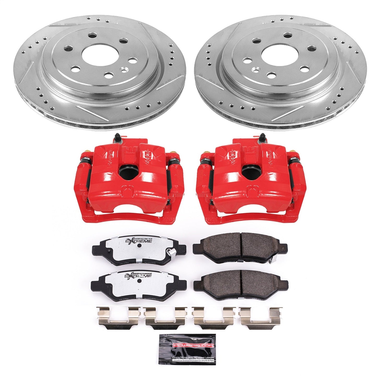 PowerStop Rear Z26 Street Warrior Brake Kit w/ Calipers | Cadillac SRX (2010–2011) (KC5543-26)