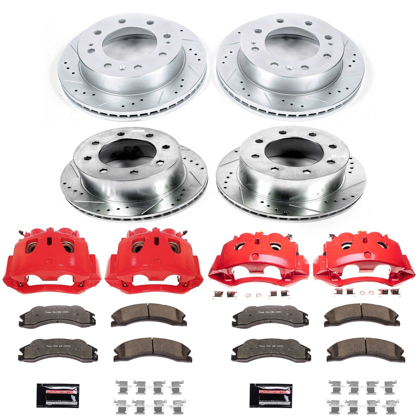 PowerStop Front & Rear Z36 Truck & Tow Brake Kit w/ Calipers | Chevrolet Silverado 3500 HD (11) (KC5560-36)