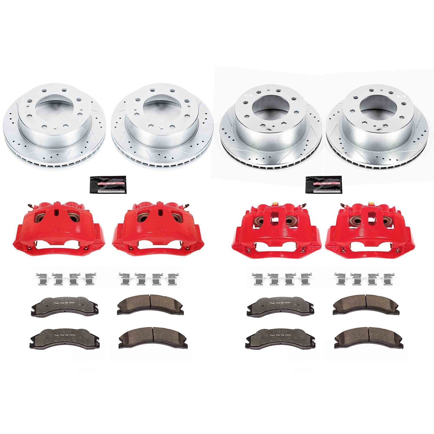 PowerStop Front & Rear Z36 Truck & Tow Brake Kit w/ Calipers | Chevrolet Silverado 2500 HD 2011 (KC5561-36)