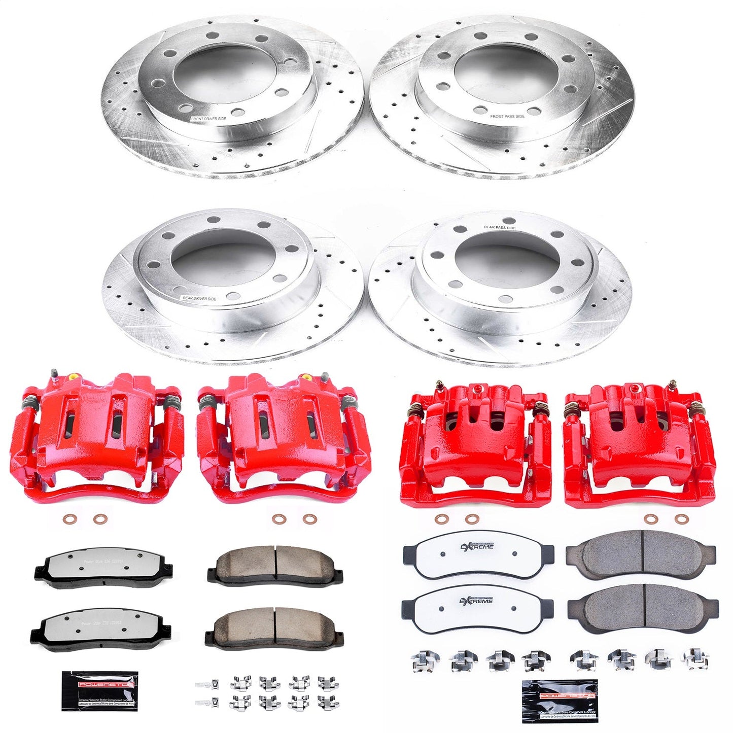 PowerStop Front & Rear Z36 Truck & Tow Kit w/ Calipers | Ford F-350 Super Duty (2010) (KC5573-36)