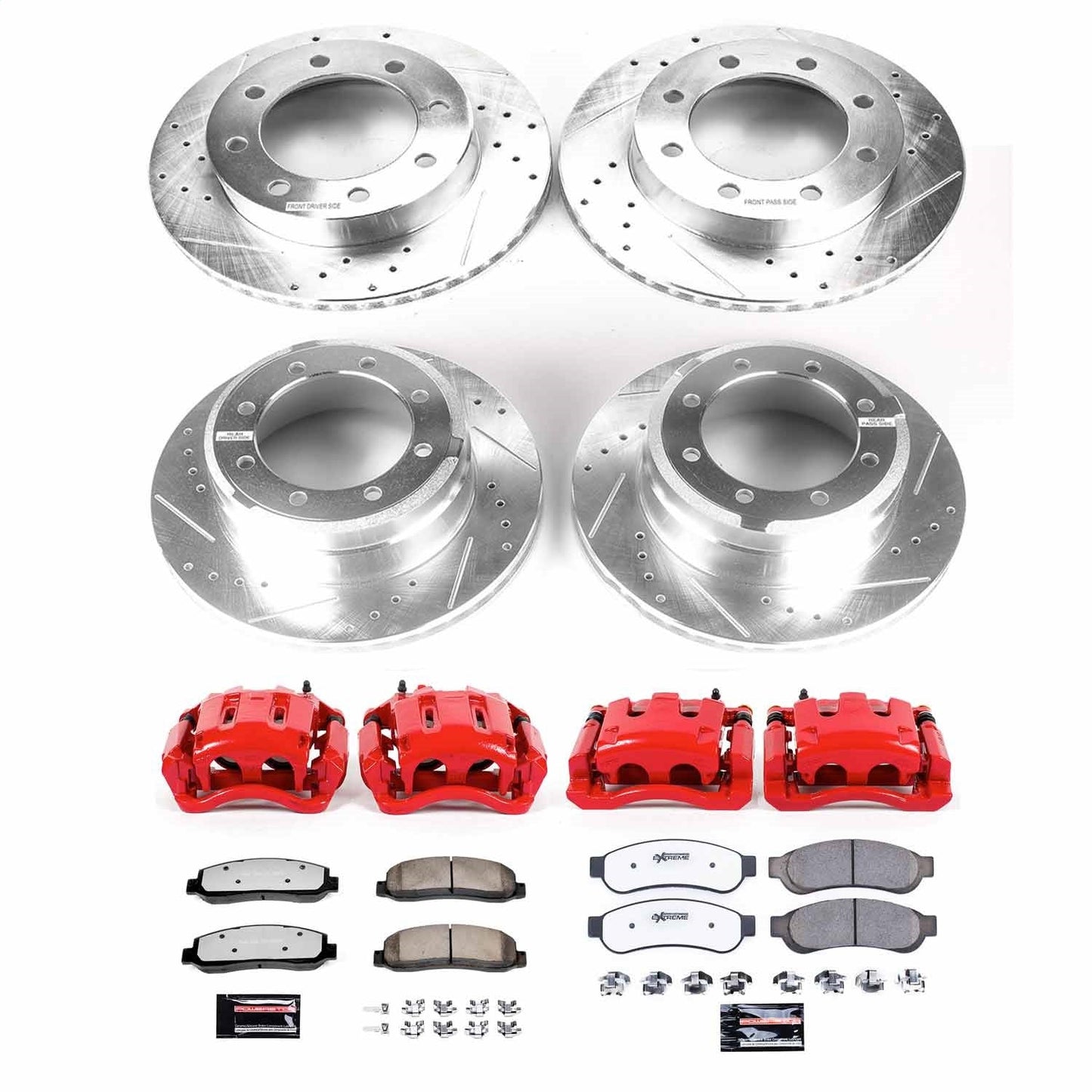 PowerStop Front & Rear Z36 Truck & Tow Brake Kit w/ Calipers | Ford F-350 Super Duty (10-11) (KC5574-36)