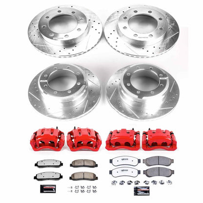 PowerStop Front & Rear Z36 Truck & Tow Brake Kit w/ Calipers | Ford F-350 Super Duty (10-11) (KC5574-36)