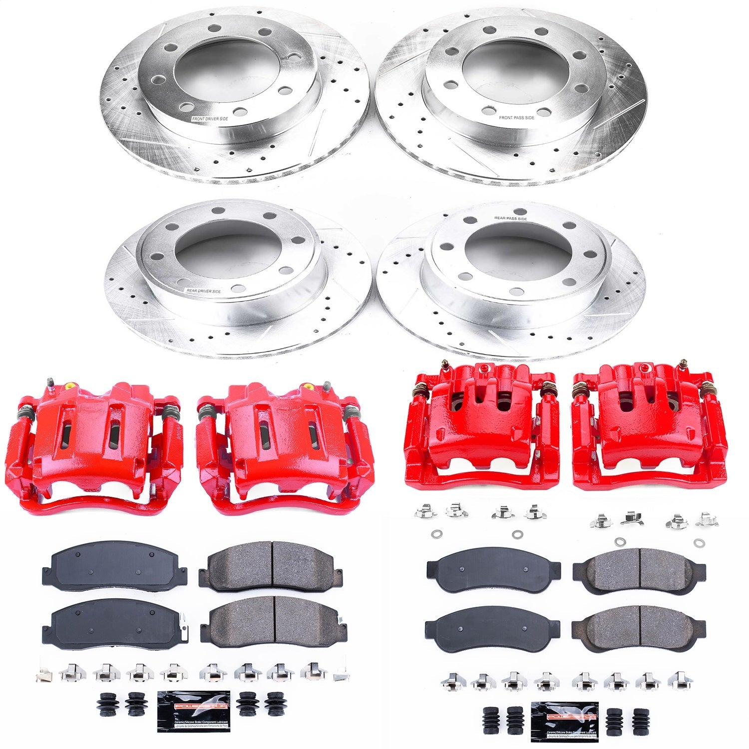 PowerStop Front & Rear Z23 Evolution Brake Kit w/ Calipers | Ford F-250 Super Duty (10-11) (KC5575)