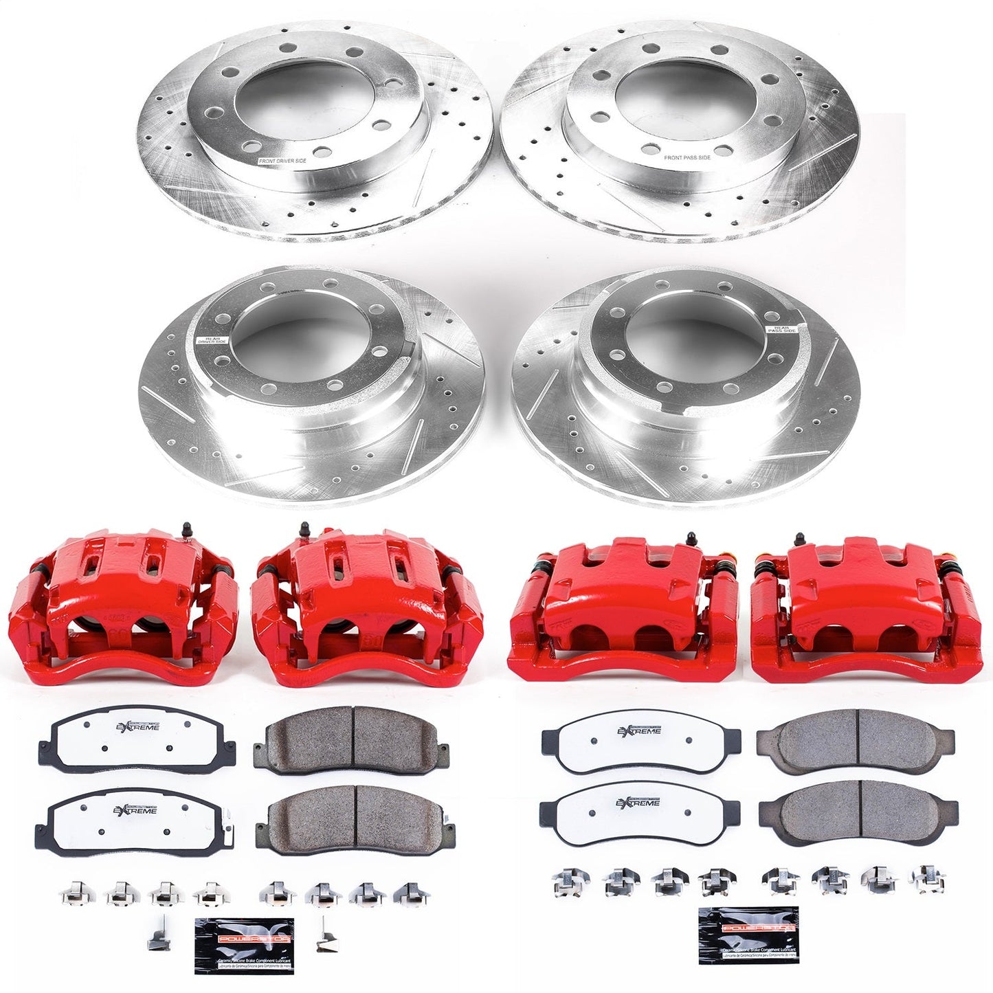 PowerStop Front & Rear Z36 Truck & Tow Brake Kit w/ Calipers | Ford F-350 Super Duty (11) (KC5576-36)