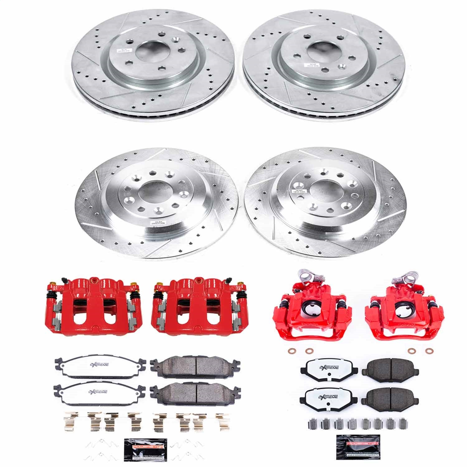 PowerStop Front & Rear Z36 Truck & Tow Brake Kit w/ Calipers | Lincoln MKS (11-12) (KC5584A-36)