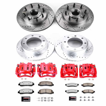PowerStop Front & Rear Z36 Truck & Tow Brake Kit w/ Calipers | Ford F-250 Super Duty (07-08) (KC5586-36)