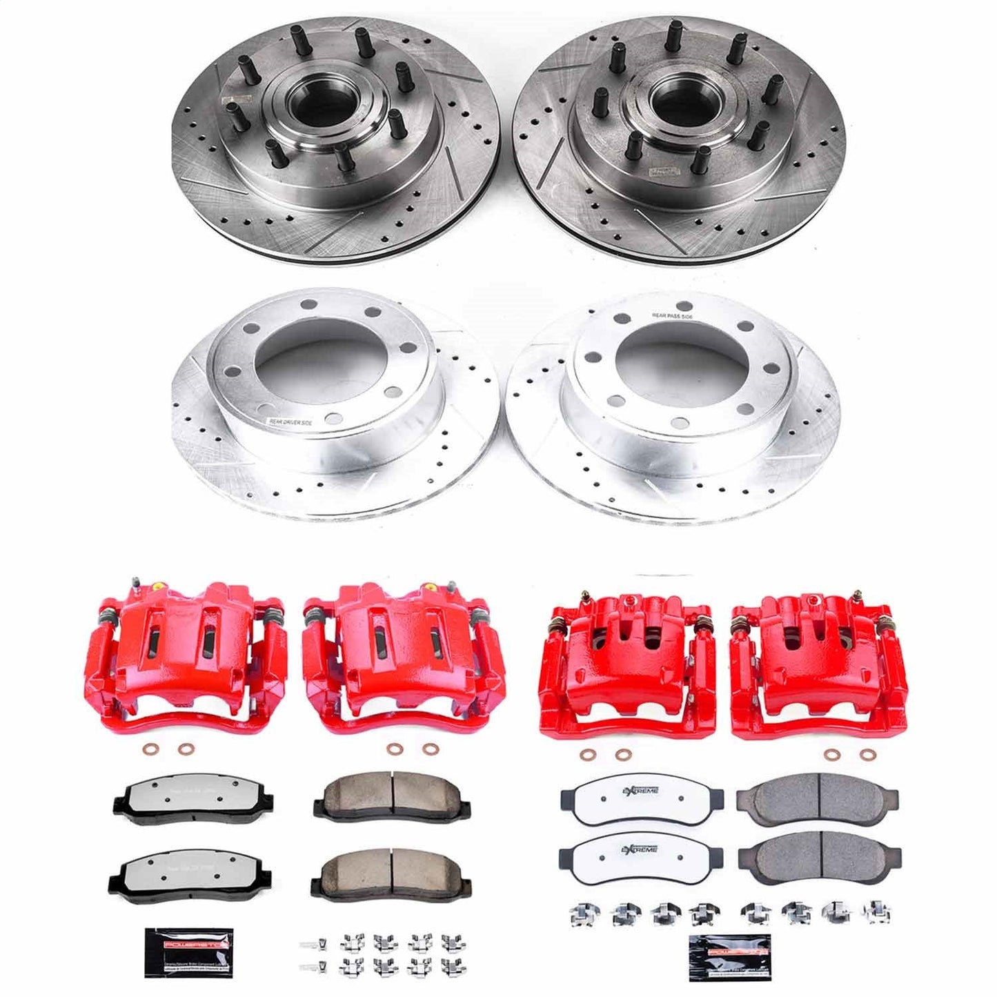 PowerStop Front & Rear Z36 Truck & Tow Brake Kit w/ Calipers | Ford F-350 Super Duty (10) (KC5587-36)