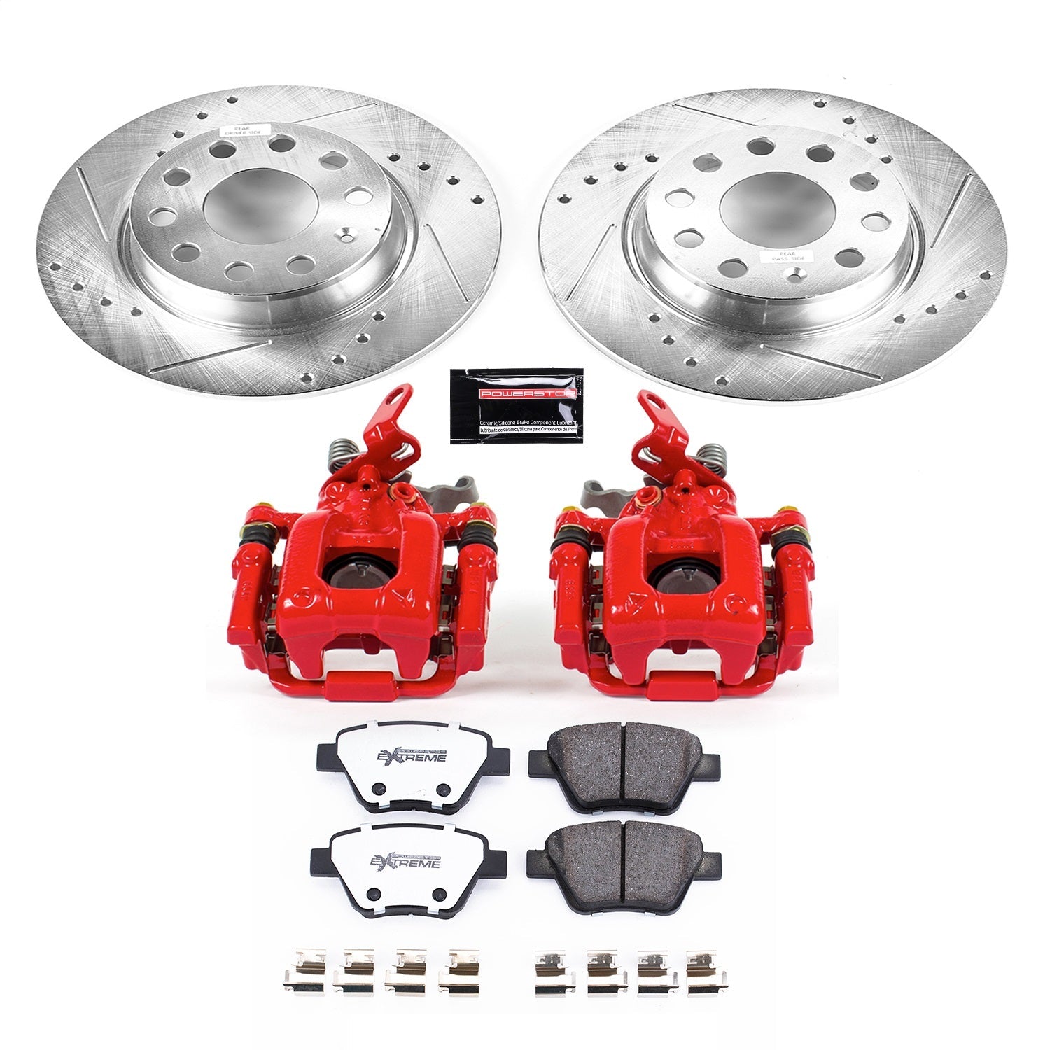 PowerStop Rear Z26 Street Warrior Brake Kit w/ Calipers | Audi A3 (10-12) (KC5667-26)