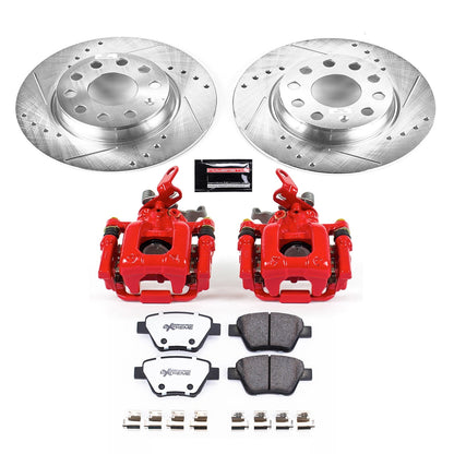 PowerStop Rear Z26 Street Warrior Brake Kit w/ Calipers | Audi A3 (10-12) (KC5667-26)
