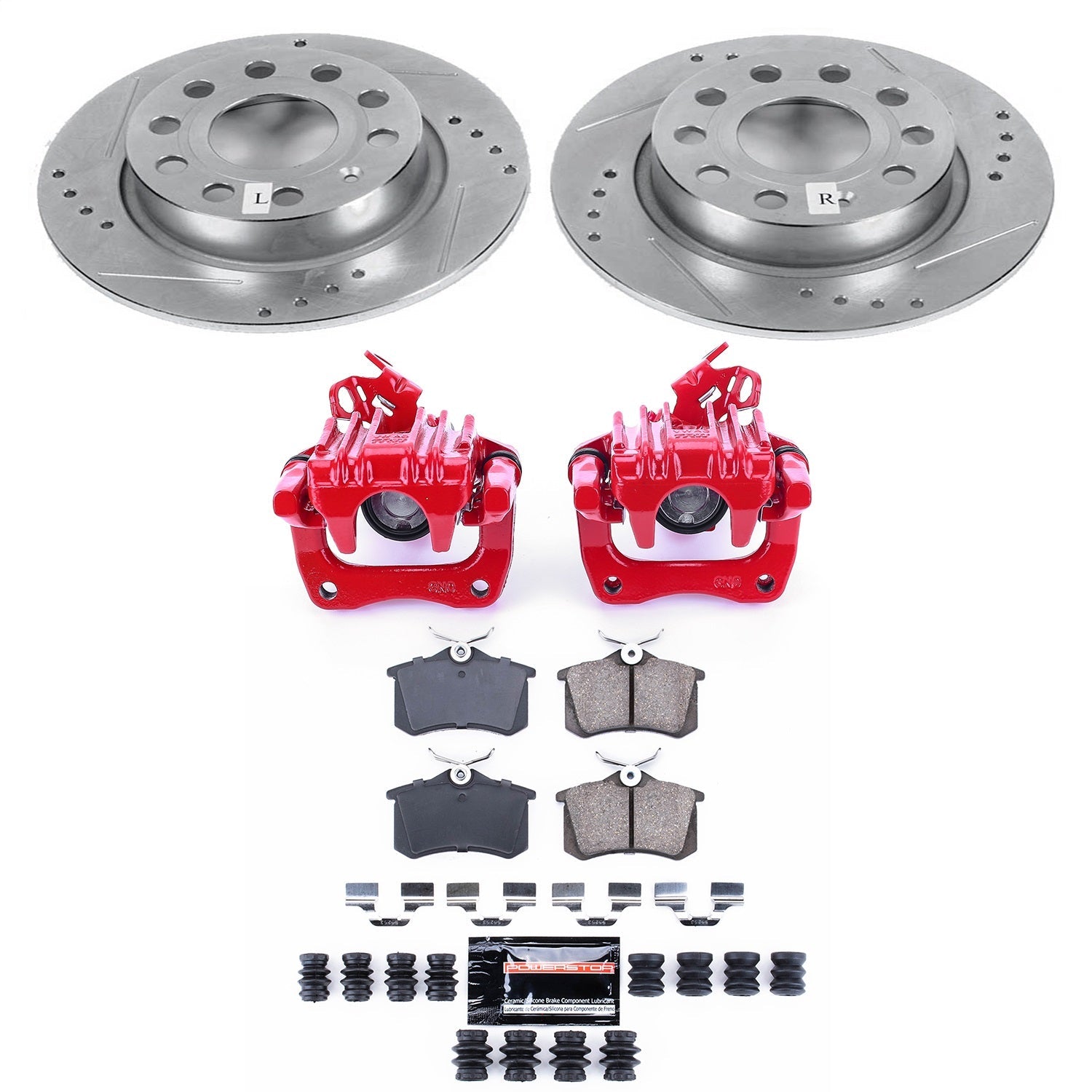 PowerStop Rear Z23 Evolution Sport Brake Kit w/ Calipers | Audi A3 (10-13) (KC5671)
