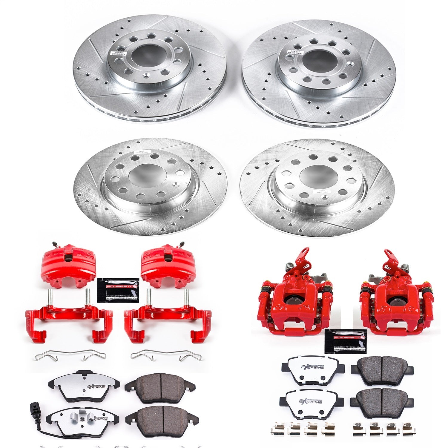 PowerStop Front & Rear Z26 Street Warrior Brake Kit w/ Calipers | Volkswagen Beetle (12) (KC5747-26)
