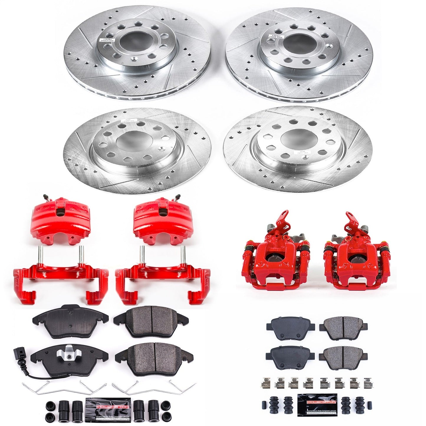 PowerStop Front & Rear Z23 Evolution Sport Brake Kit w/ Calipers | Volkswagen Beetle 2012 (KC5747)