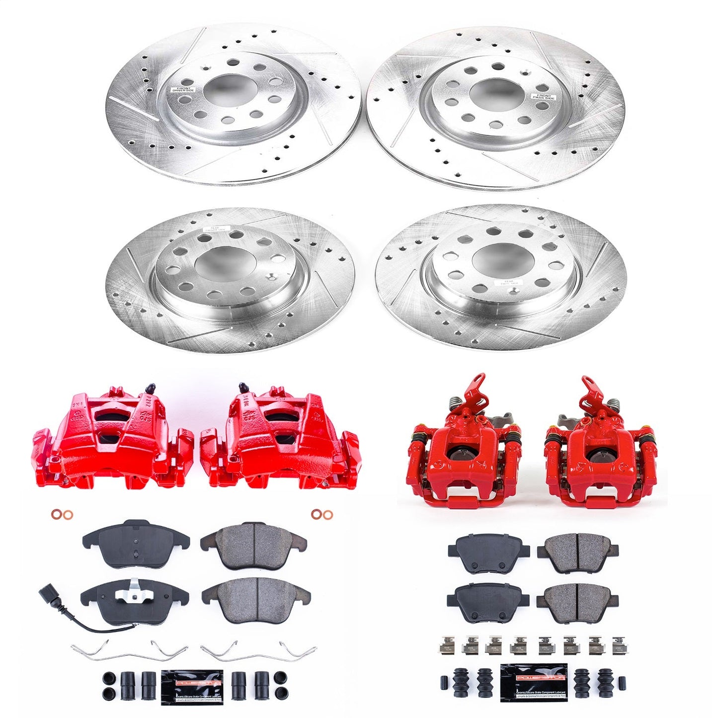 PowerStop Front & Rear Z23 Evolution Sport Brake Kit w/ Calipers | Volkswagen Passat (12-14) (KC5803)