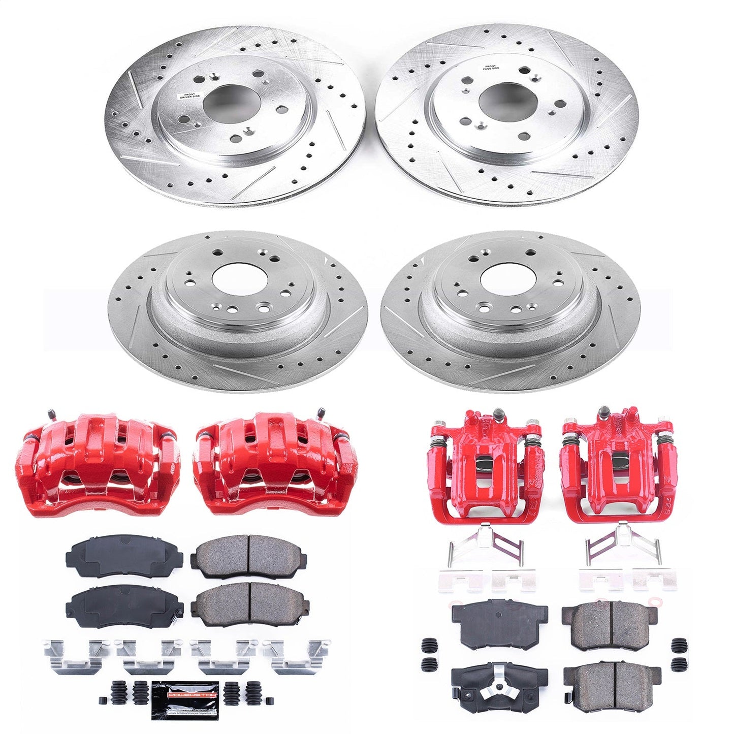 PowerStop Front & Rear Z23 Evolution Sport Brake Kit w/ Calipers | Honda Accord Crosstour (10-11) (KC5815)