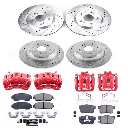 PowerStop Front & Rear Z23 Evolution Sport Brake Kit w/ Calipers | Honda Accord Crosstour (10-11) (KC5815)