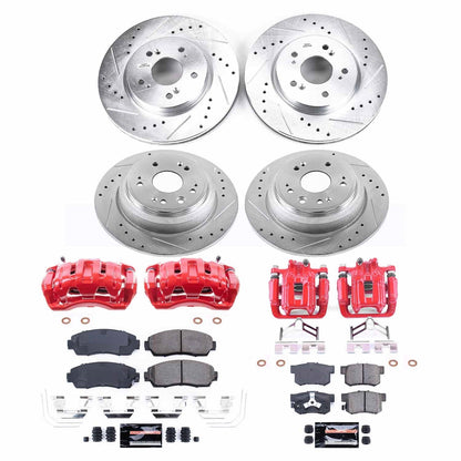 PowerStop Front & Rear Z23 Evolution Brake Kit w/ Calipers | Honda Crosstour (12-15) (KC5816)