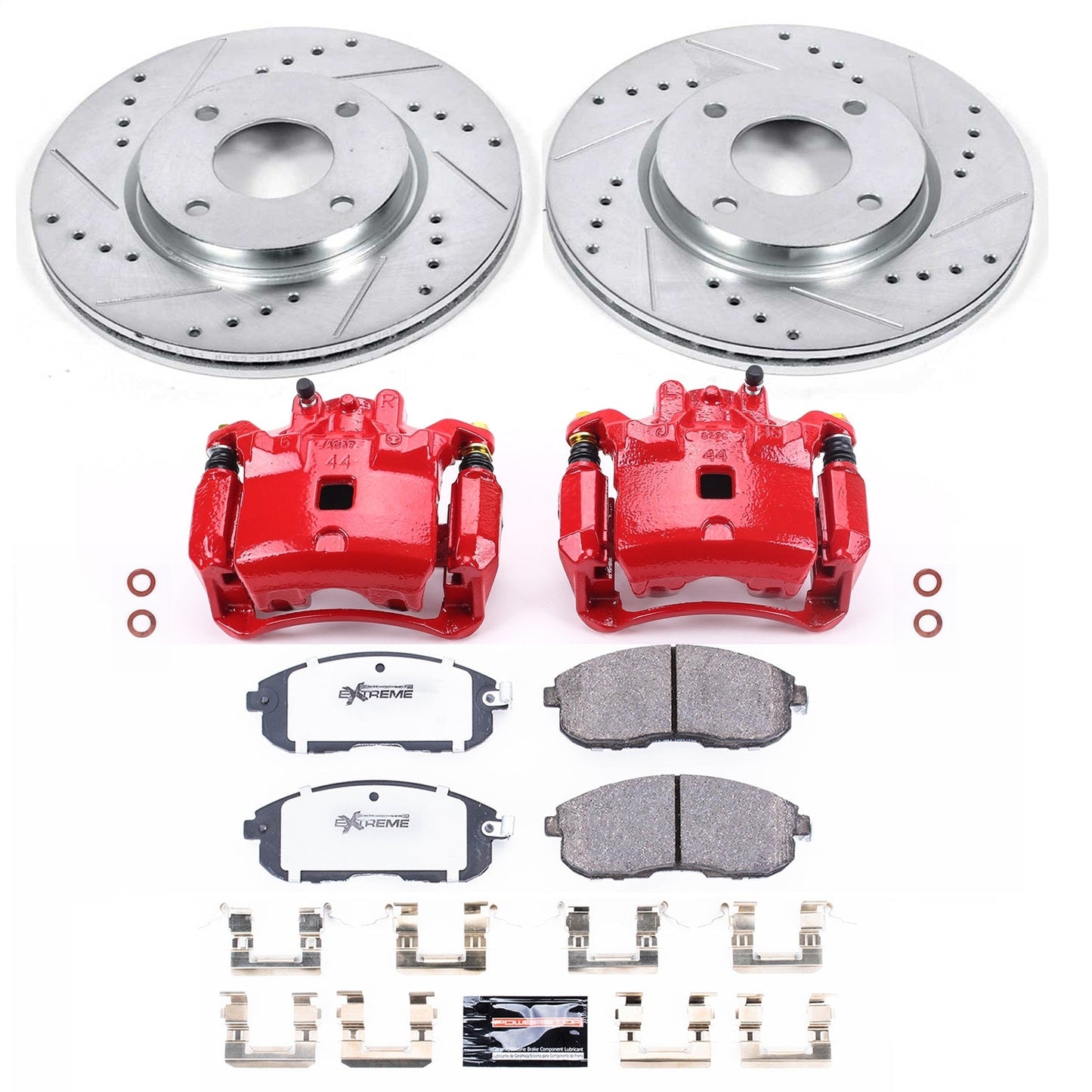 PowerStop Front Z26 Street Warrior Brake Kit w/ Calipers | Nissan Sentra (07-12) (KC5817B-26)