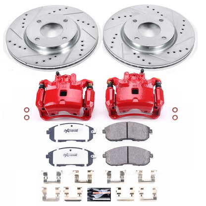 PowerStop Front Z26 Street Warrior Brake Kit w/ Calipers | Nissan Sentra (07-12) (KC5817B-26)