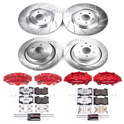 PowerStop Front and Rear Z26 Street Kit w/ Calipers | Infiniti QX70 (14) (KC5823-26)