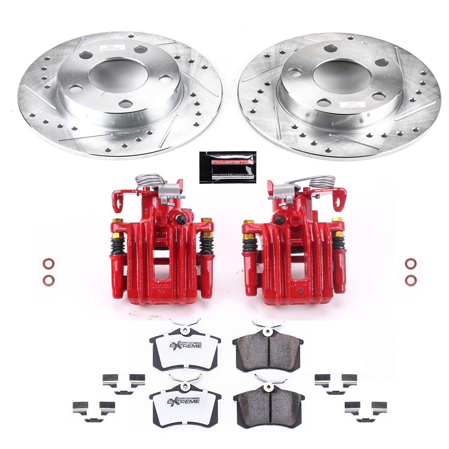 PowerStop Rear Z26 Street Warrior Brake Kit w/ Calipers | Volkswagen Passat (99-05) (KC585-26)