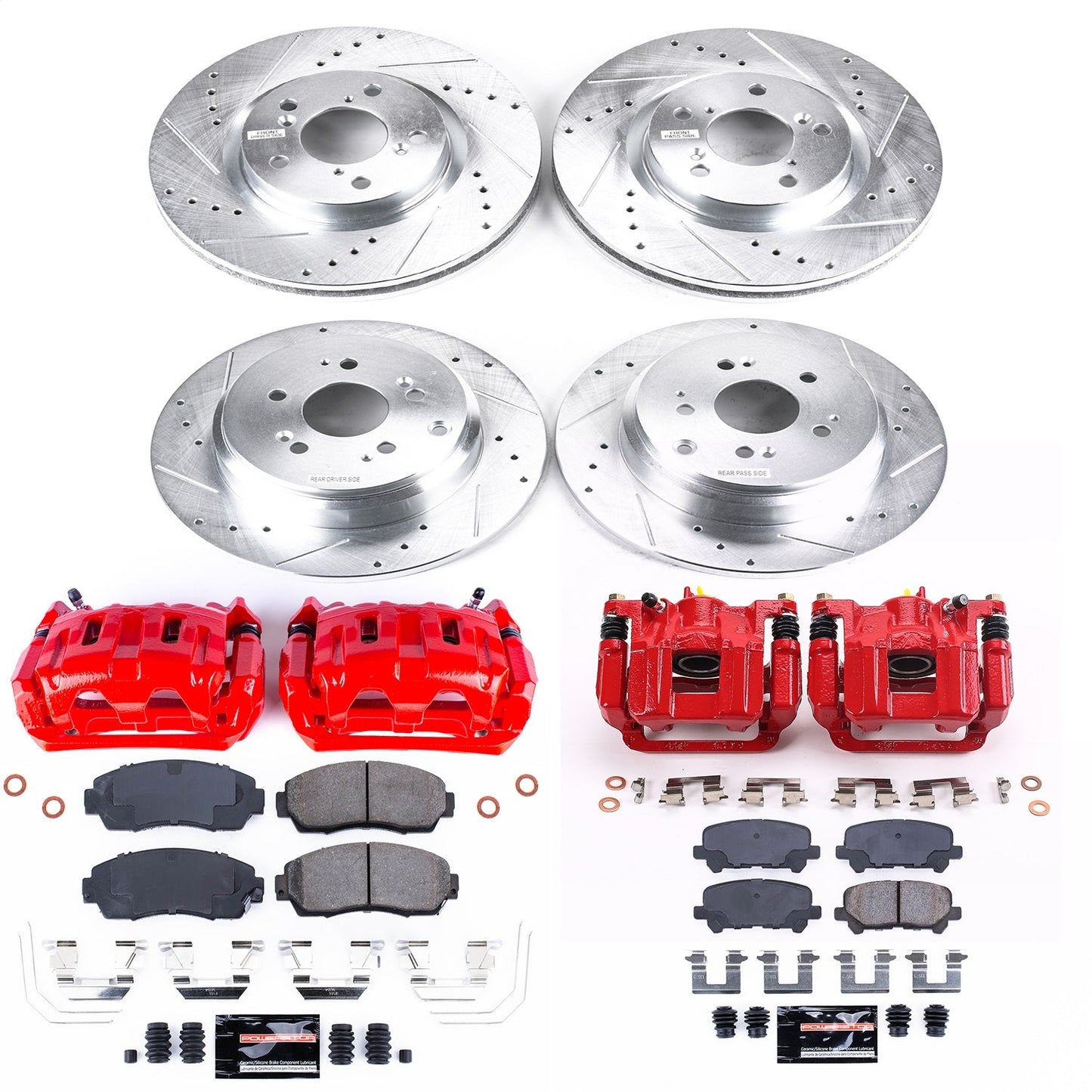 PowerStop Front & Rear Z23 Evolution Sport Brake Kit w/ Calipers | Honda Odyssey (11-14) (KC5858)