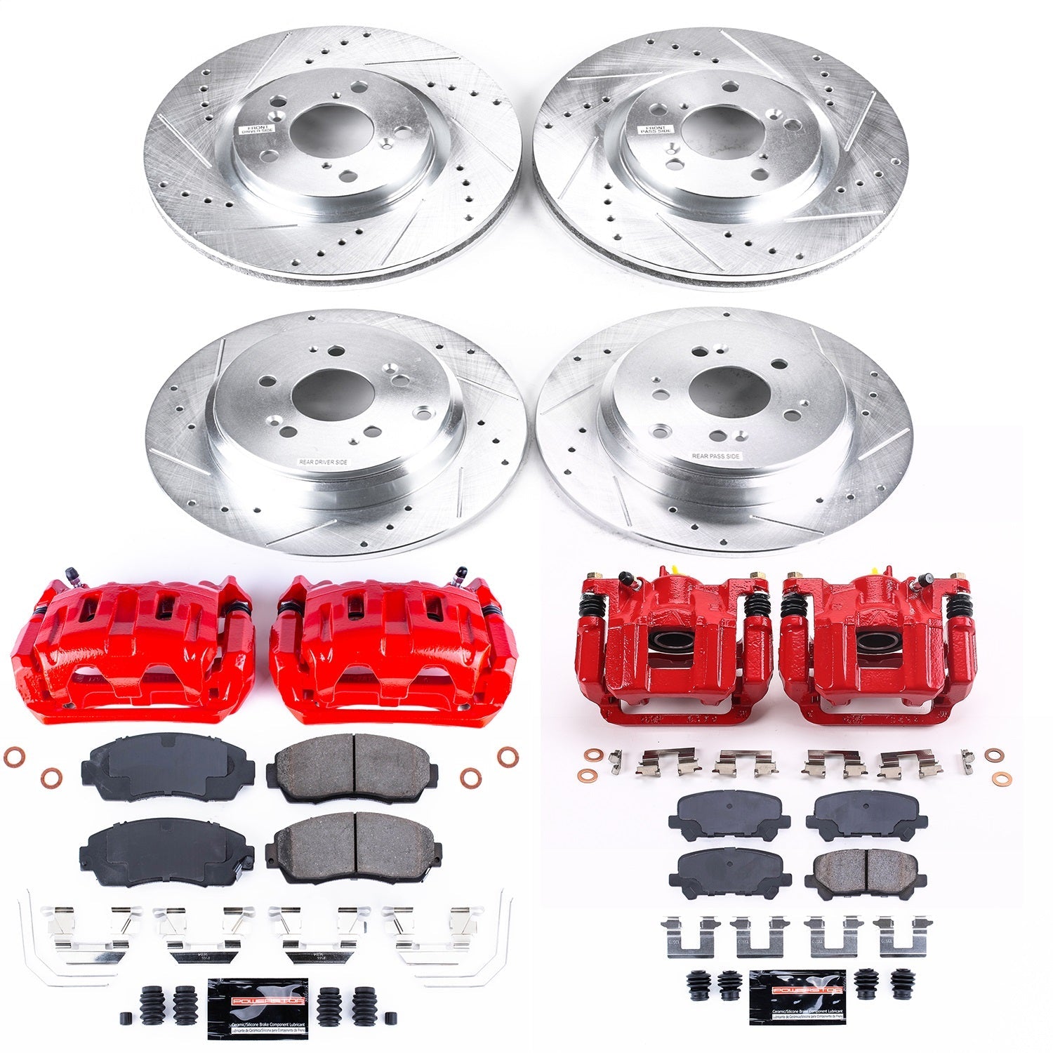 PowerStop Front & Rear Z23 Evolution Sport Brake Kit w/ Calipers | Honda Odyssey (11-14) (KC5858)