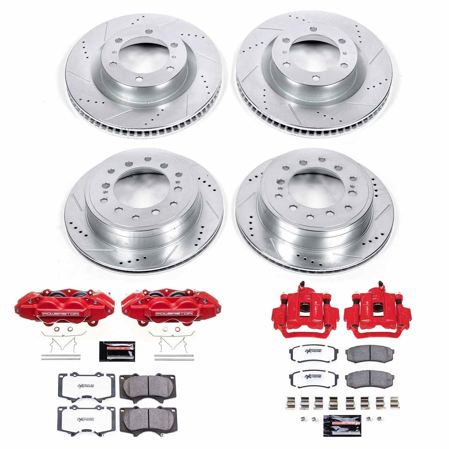 PowerStop Front and Rear Z36 Truck & Tow Brake Kit w/ Calipers | Toyota 4Runner (10-15) (KC5874-36)