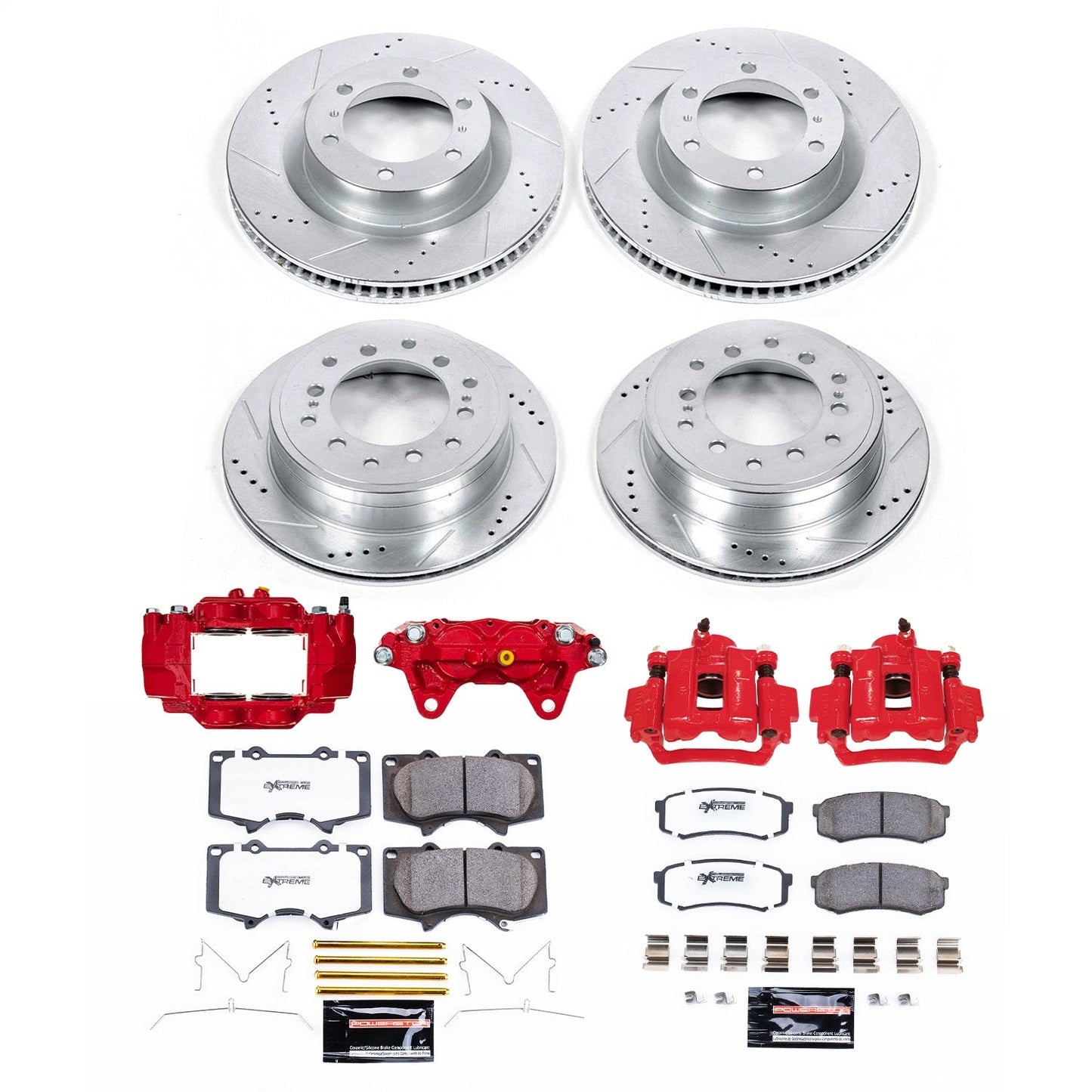 PowerStop Front and Rear Z36 Truck & Tow Brake Kit w/ Calipers | Toyota 4Runner (15-22) (KC5874A-36)