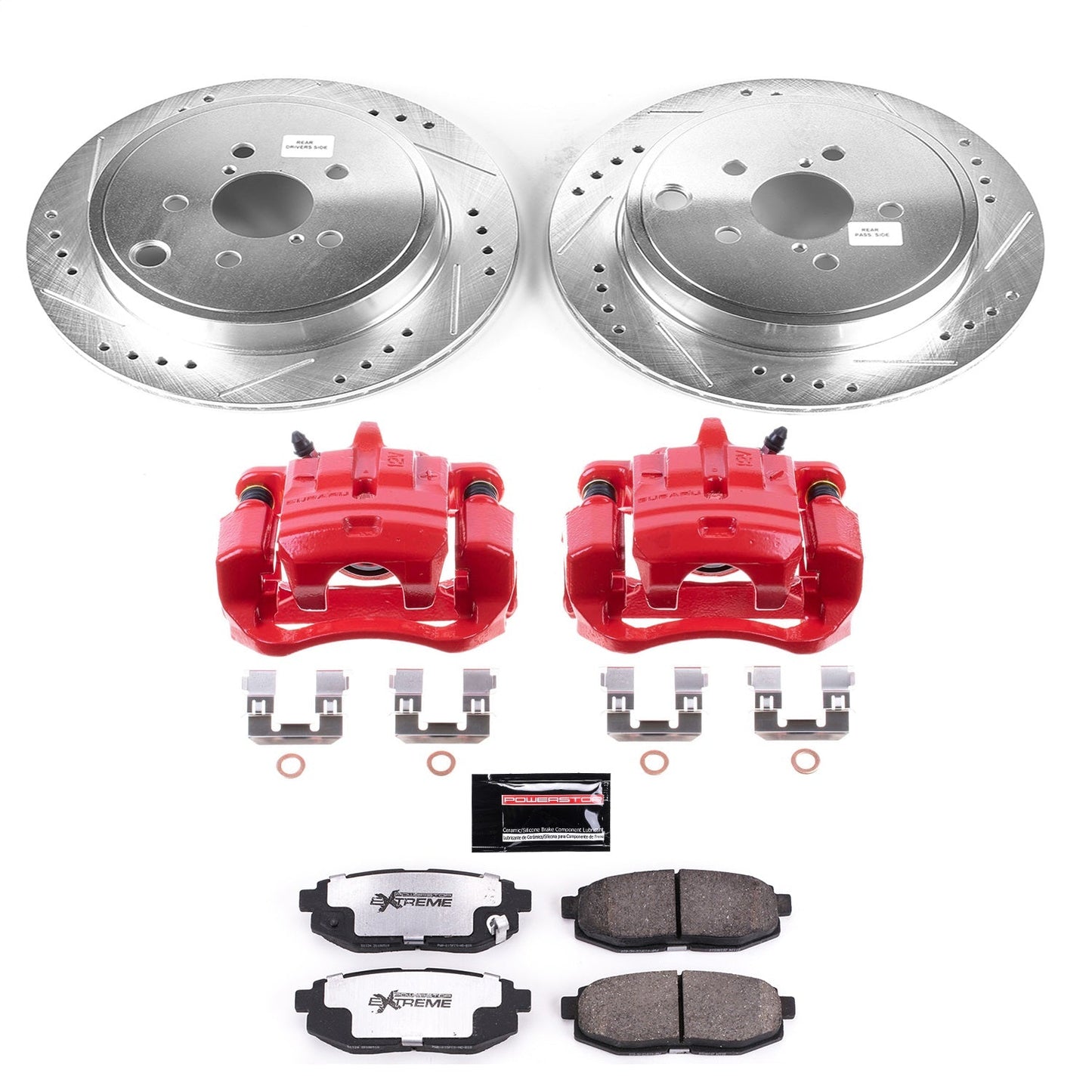 PowerStop Rear Z26 Street Warrior Brake Kit w/ Calipers | Scion FR-S (13-16) (KC5883-26)