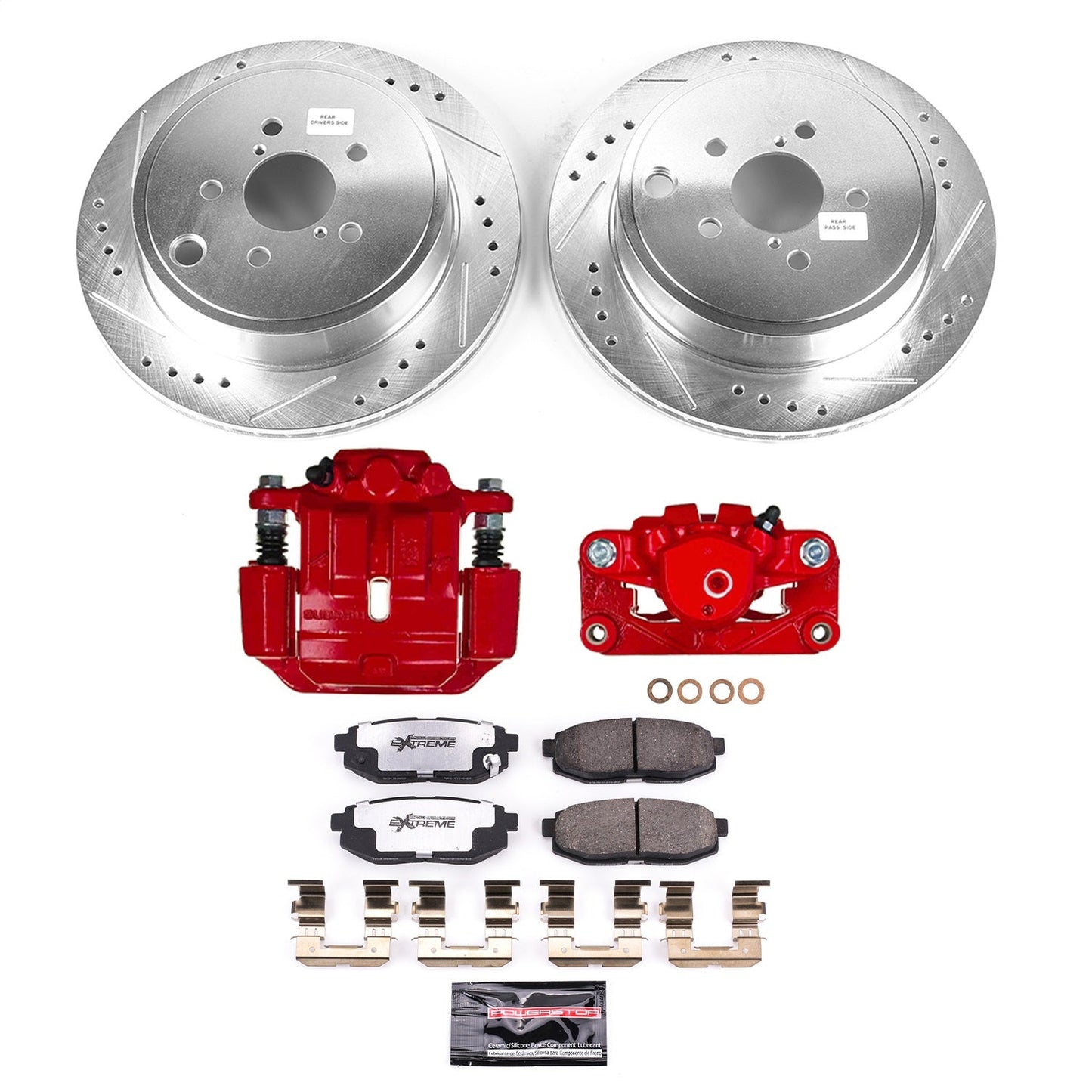 PowerStop Rear Z26 Street Brake Kit w/ Calipers | Subaru Outback (10-14) (KC5883A-26)