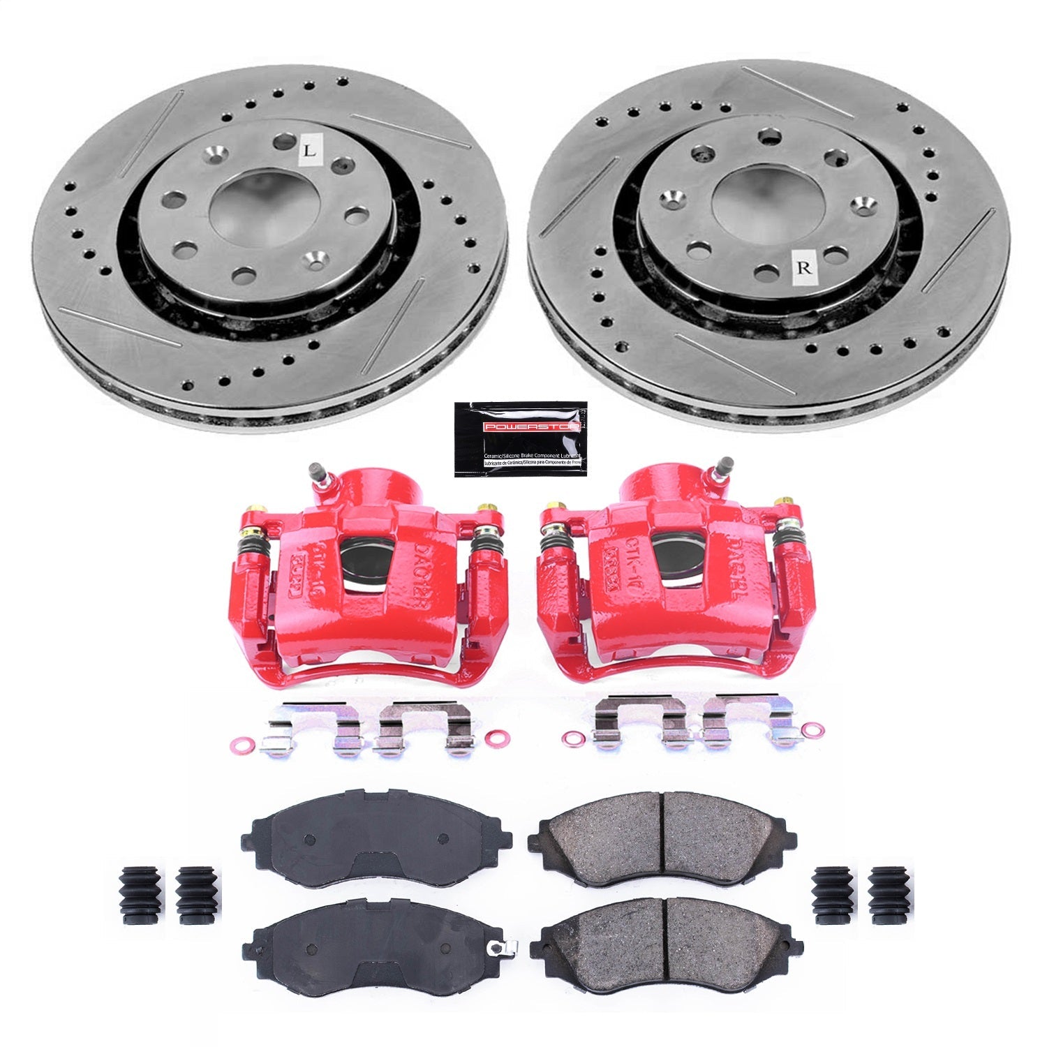 PowerStop Front Z23 Evolution Sport Brake Kit w/ Calipers | Chevrolet Aveo (04-11) (KC5893)