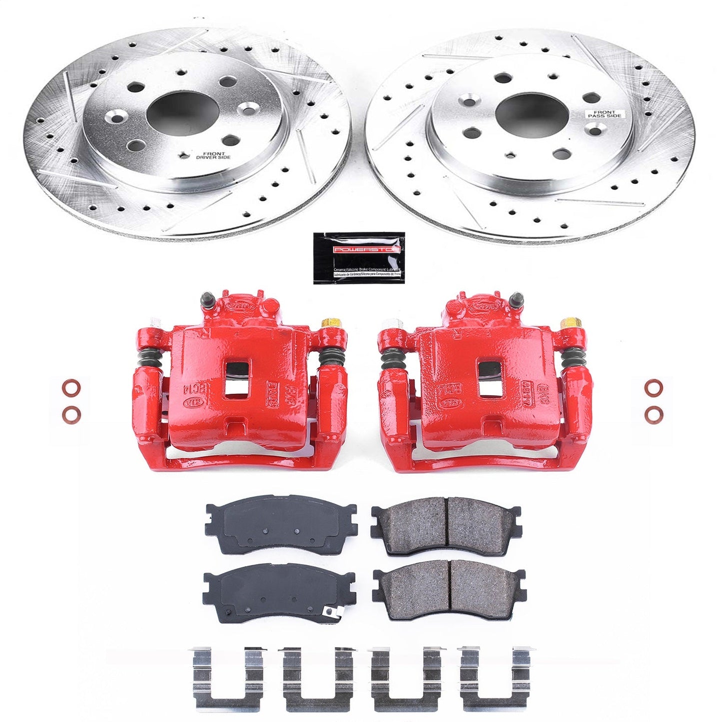 PowerStop Z23 Evolution Sport Front Brake Kit w/ Calipers | Kia Rio (03-05) (KC5902)