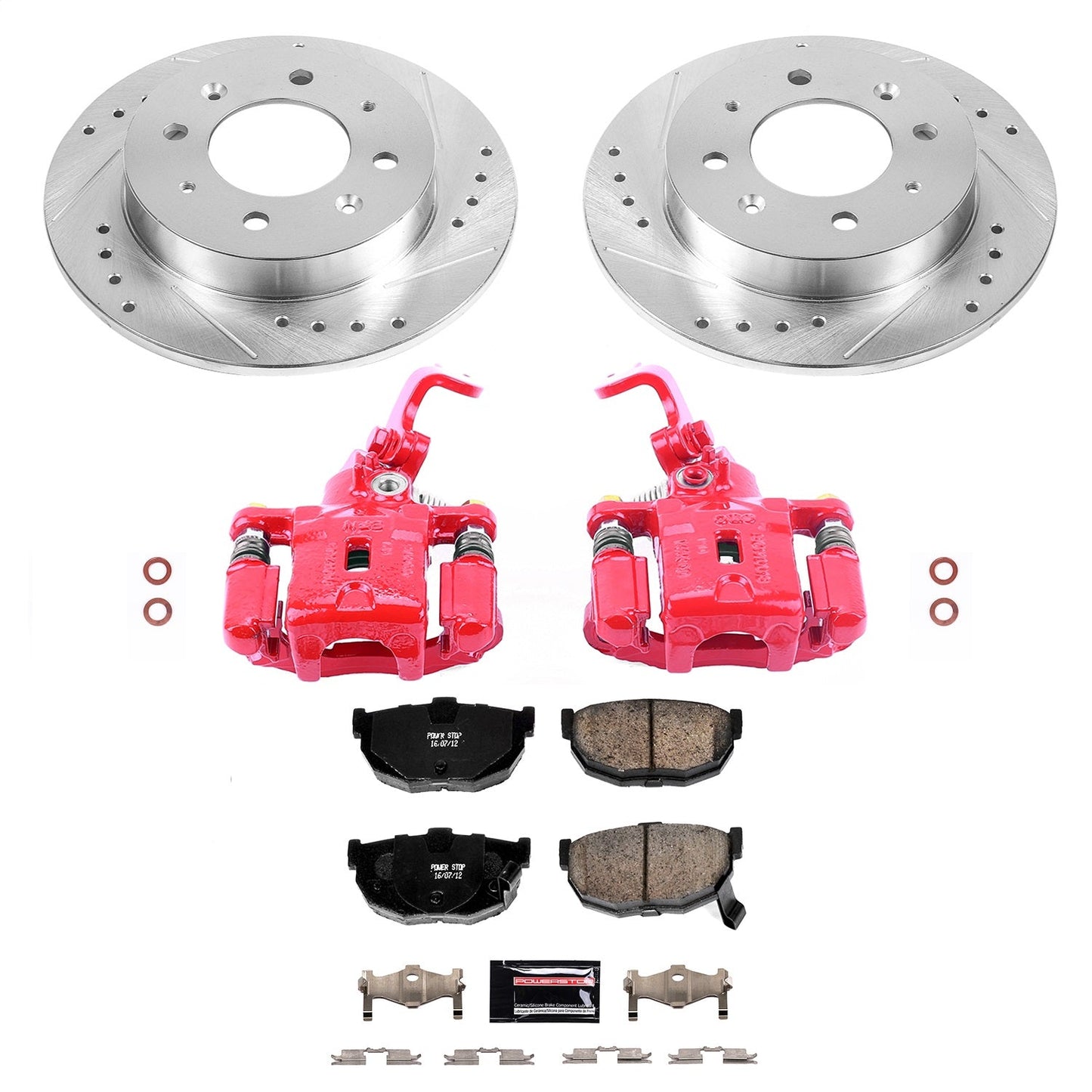 PowerStop Rear Z23 Evolution Sport Brake Kit w/ Calipers | Kia Spectra (04-09) (KC5905)