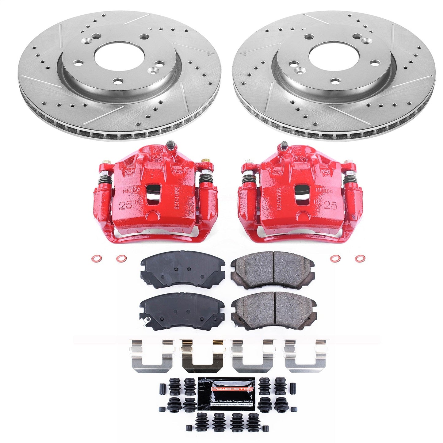 PowerStop Front Z23 Evolution Sport Brake Kit w/ Calipers | Kia Soul (10-11) (KC5913)