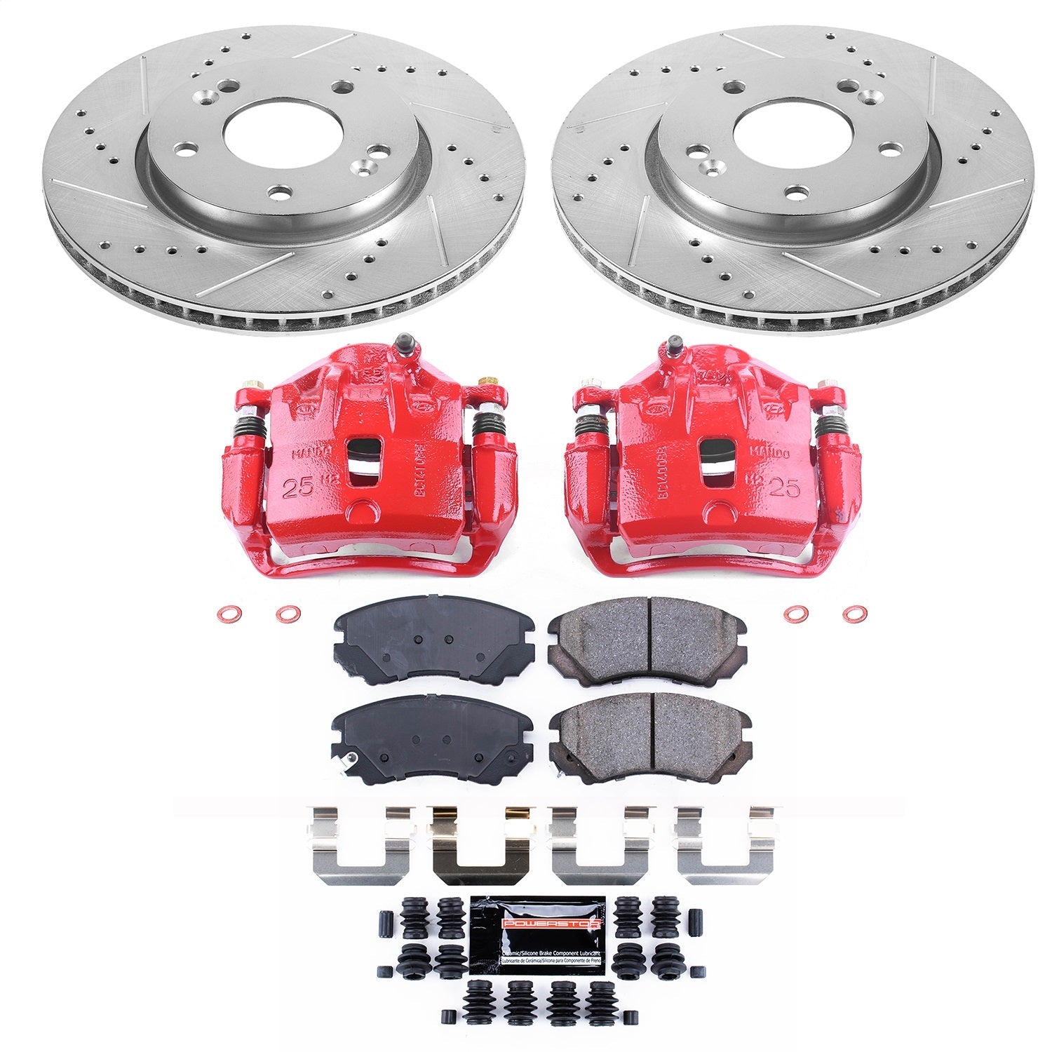 PowerStop Front Z23 Evolution Sport Brake Kit w/ Calipers | Kia Soul (10-11) (KC5913)
