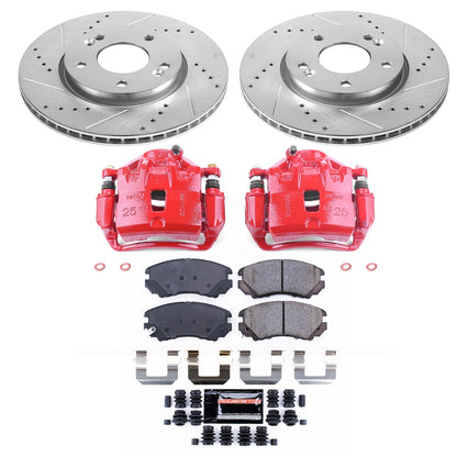 PowerStop Front Z23 Evolution Sport Brake Kit w/ Calipers | Kia Soul (10-11) (KC5913)