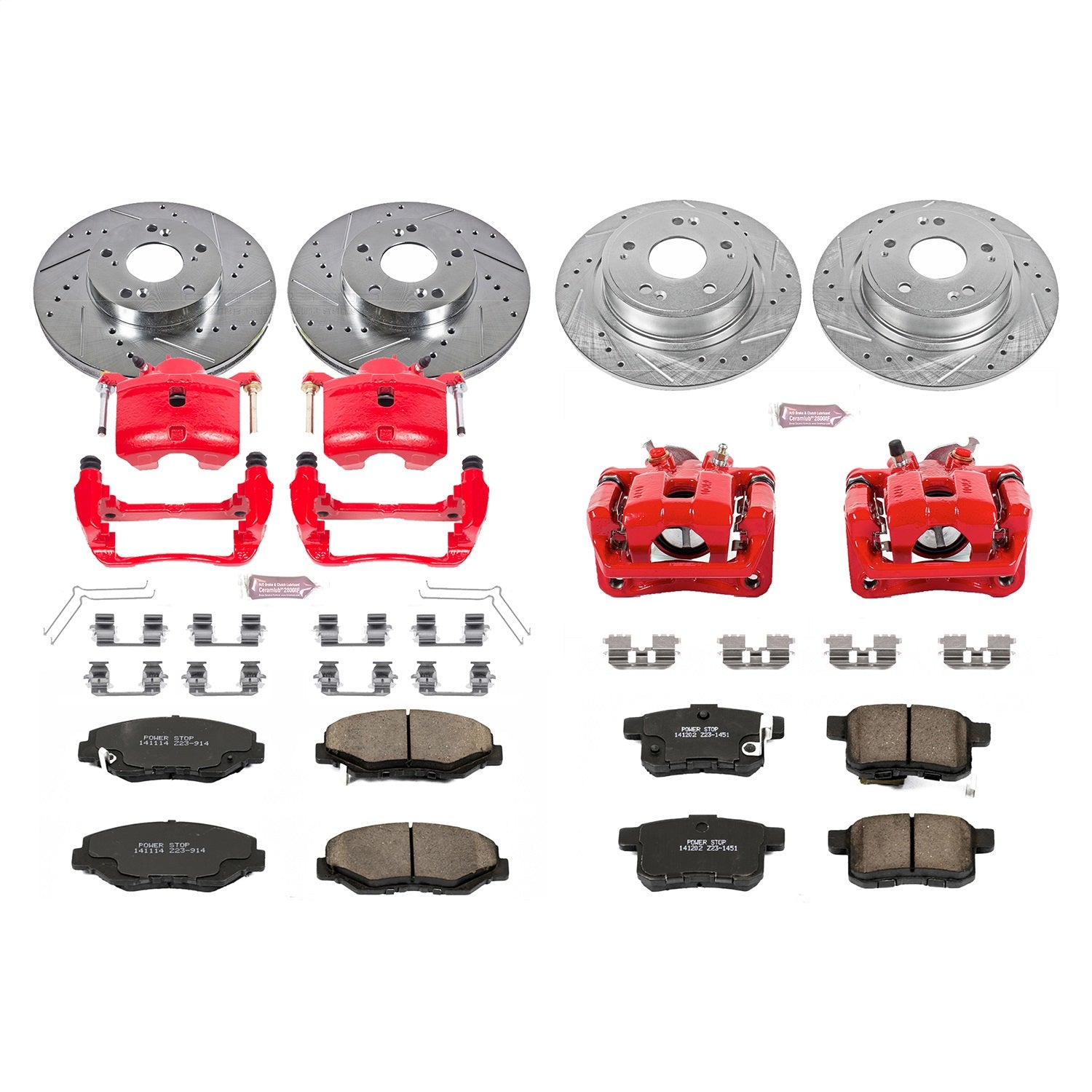PowerStop Front & Rear Z23 Evolution Sport Brake Kit w/ Calipers | Honda Accord (11-12) (KC5934)