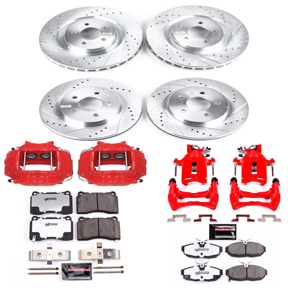 PowerStop Front and Rear Z26 Street Kit w/ Calipers | Ford Mustang (12) (KC5942-26)