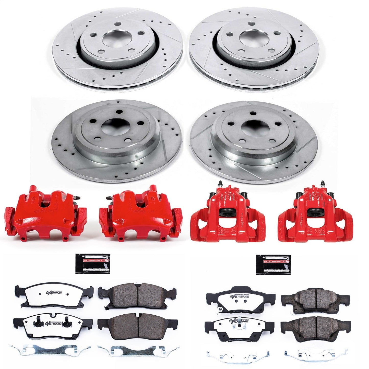 PowerStop Front and Rear Z36 Truck & Tow Brake Kit w/ Calipers | Jeep Grand Cherokee (11-16) (KC5952-36)