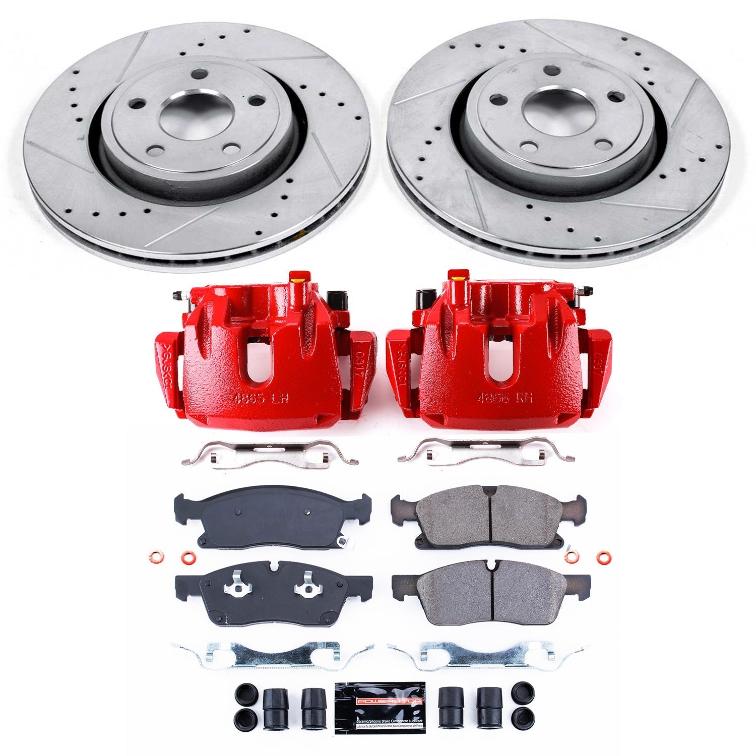 PowerStop Front Z23 Evolution Sport Brake Kit w/ Calipers | Dodge Durango (11-17) (KC5954)