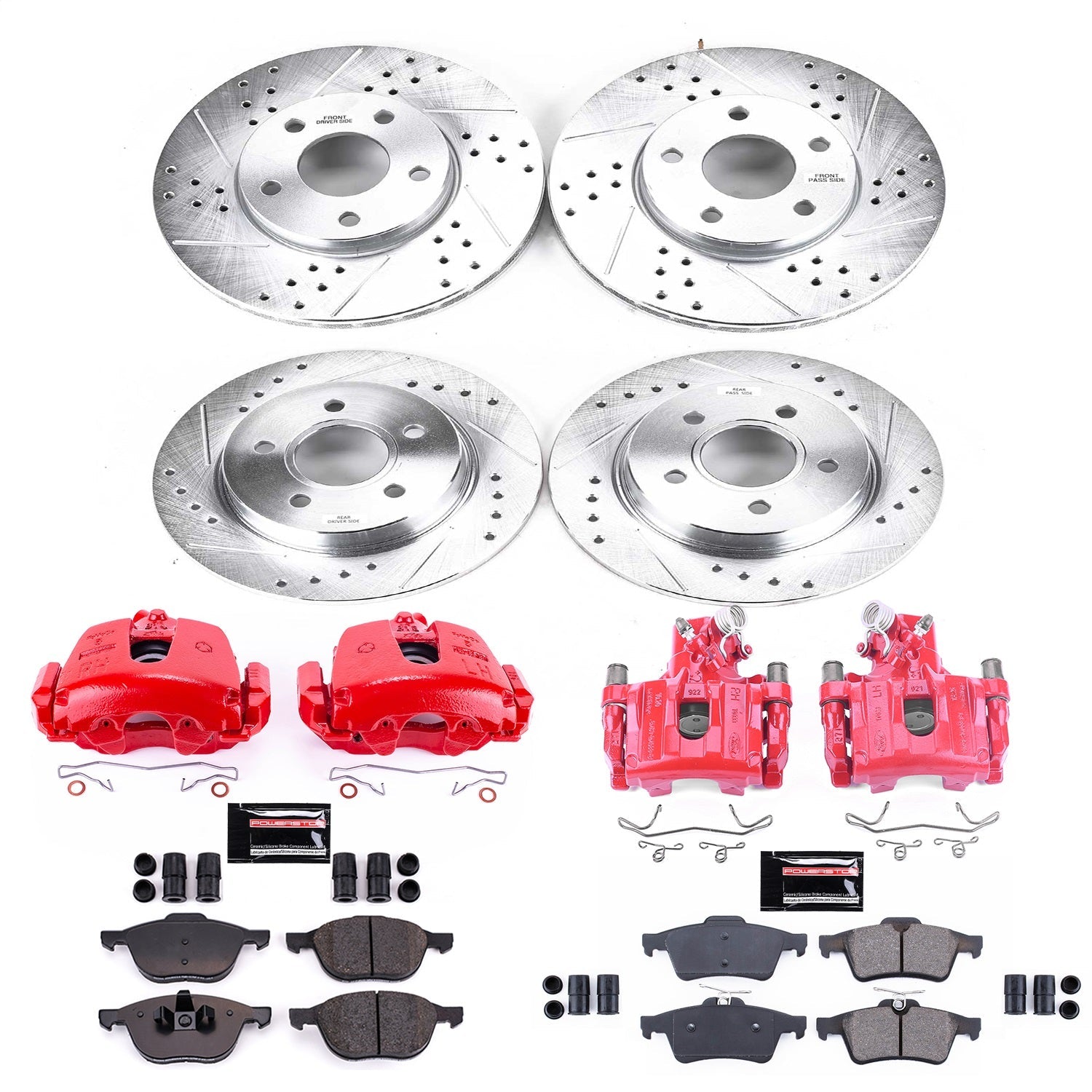 PowerStop Front & Rear Z23 Evolution Sport Brake Kit w/ Calipers | Ford Focus (14-18) (KC5977A)
