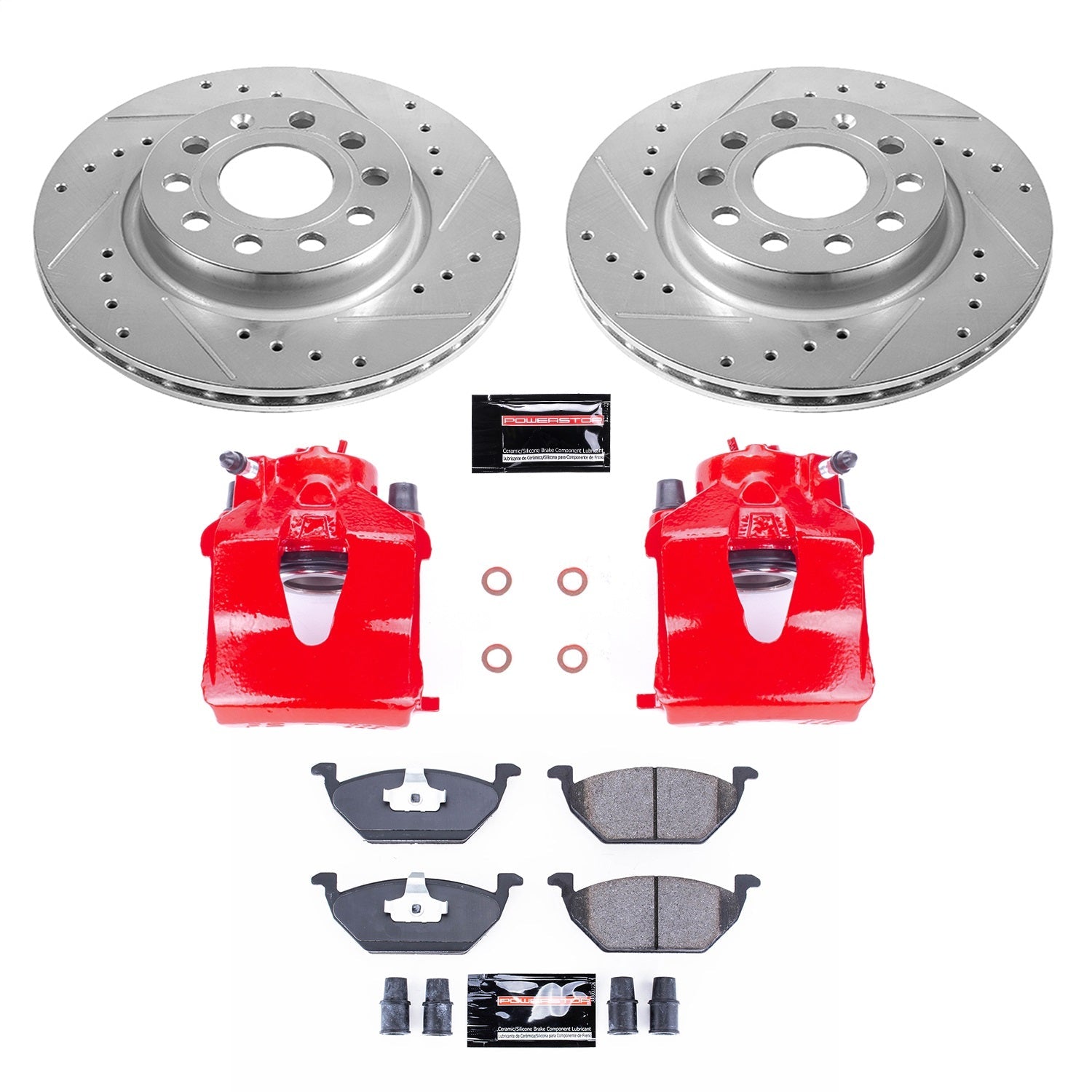 PowerStop Front Z23 Evolution Sport Brake Kit w/ Calipers | Volkswagen Jetta (11-15) (KC6041)