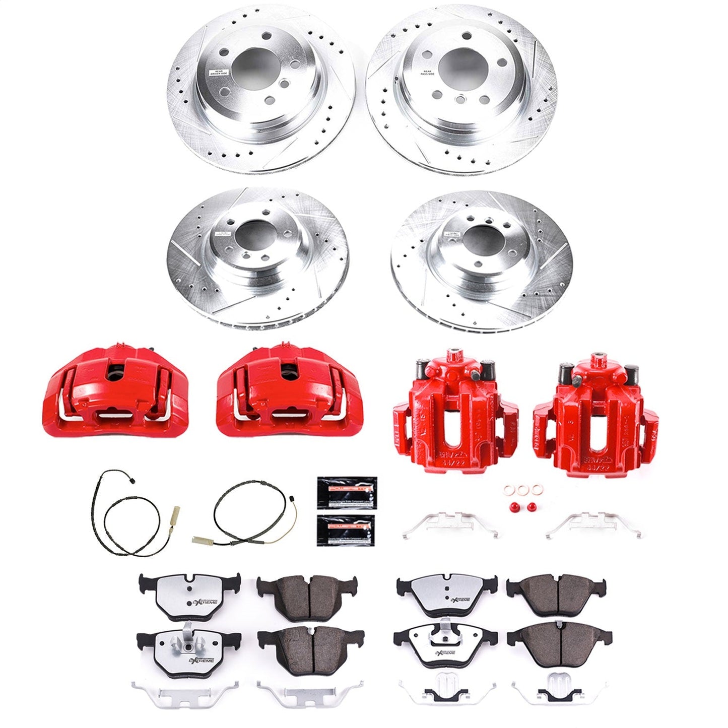 PowerStop Front and Rear Z26 Street Kit w/ Calipers | BMW 335i xDrive (11-12) (KC6059-26)